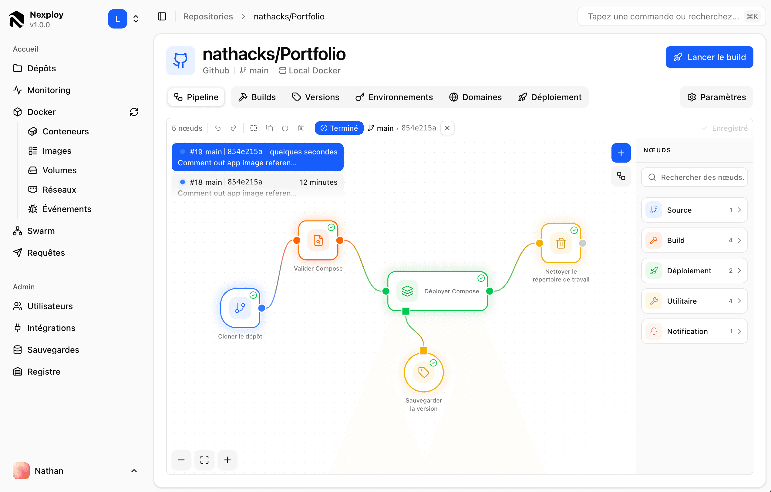 Nexploy — visual node-based build pipeline editor